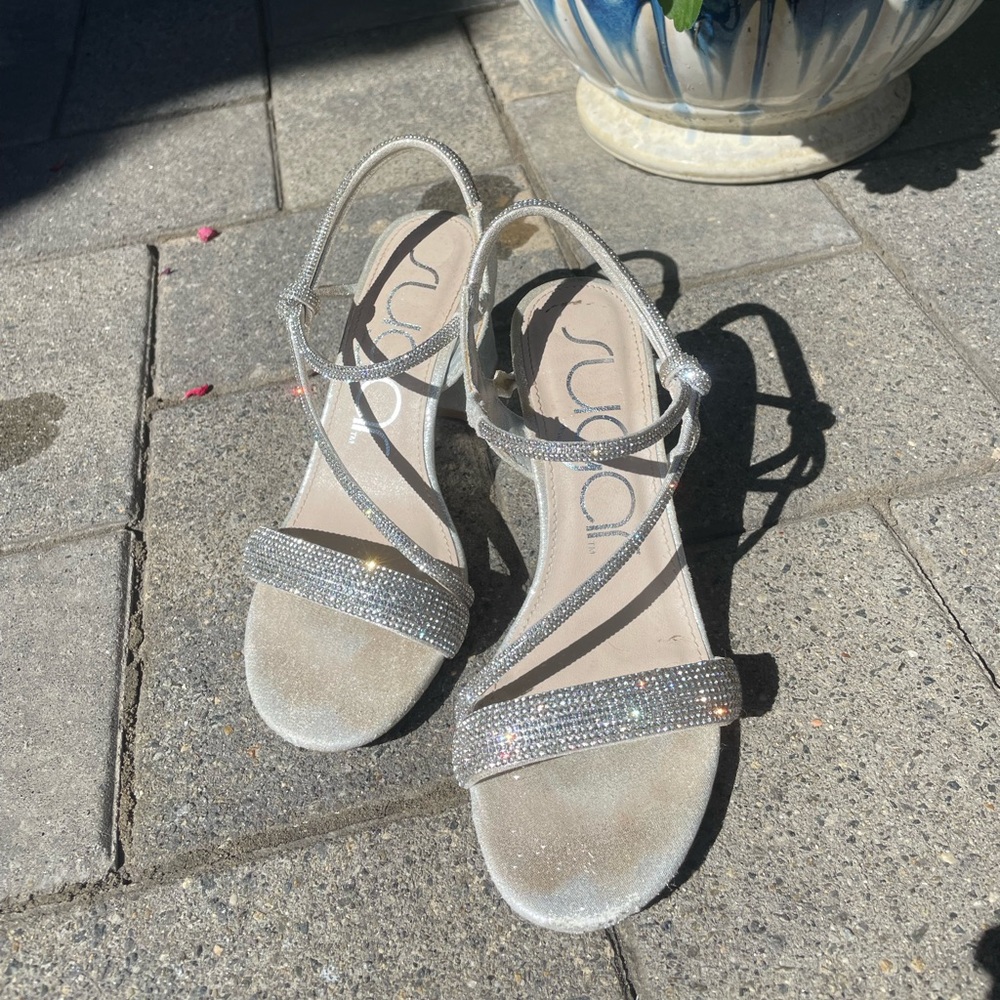 Sugar Shimmering Silver Heels